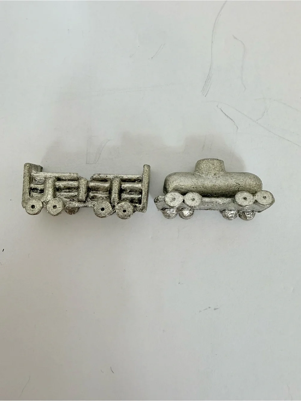 Vintage Metzke Pewter Train Birthday Candle Holders 1984 6 Pieces